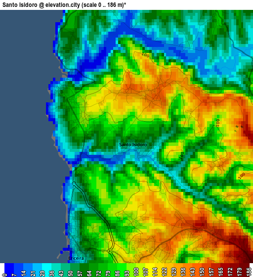 Santo Isidoro elevation map