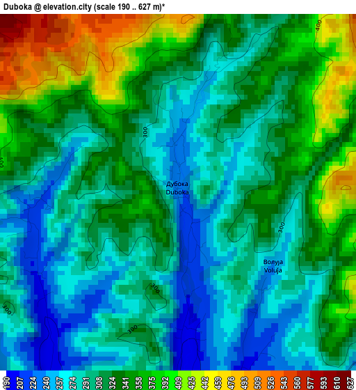 Duboka elevation map