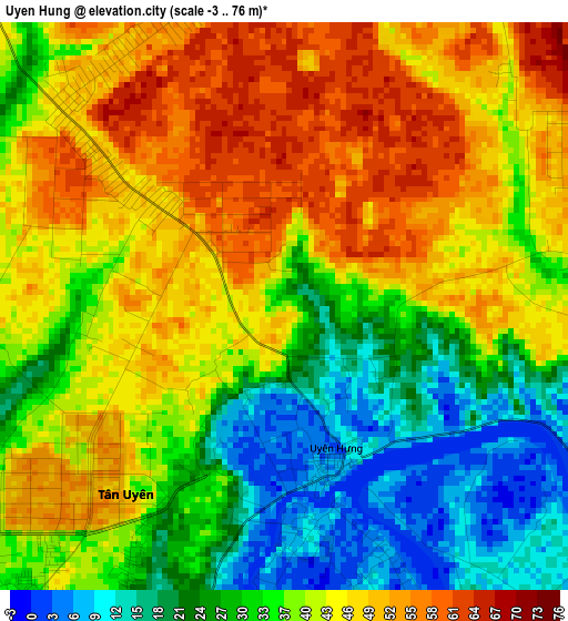 Uyen Hung elevation map