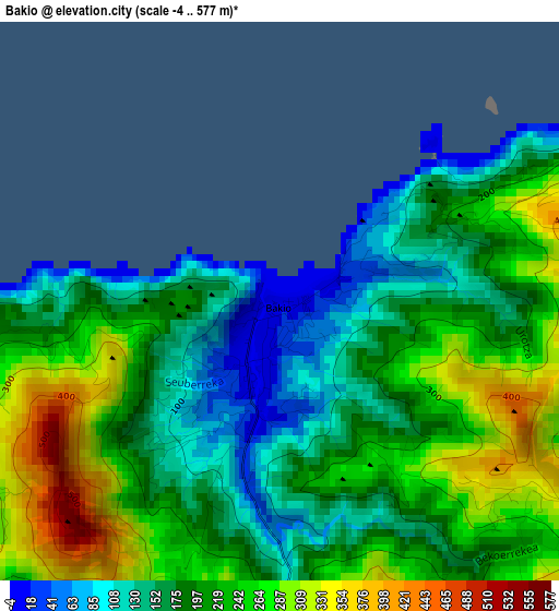 Bakio elevation map