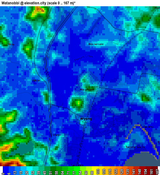 Watanobbi elevation map