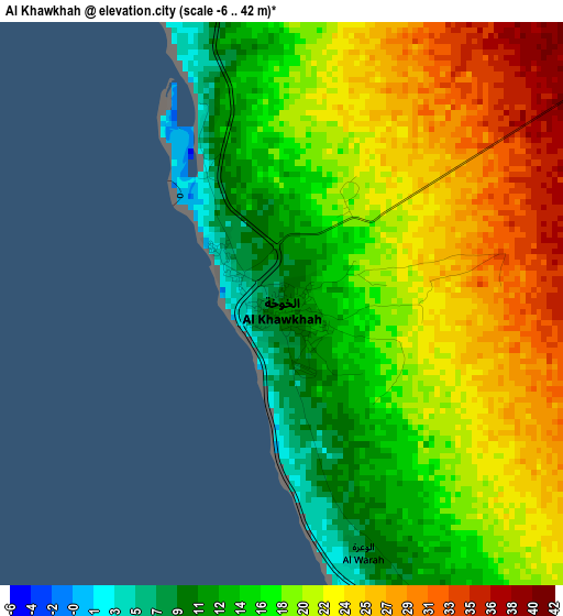 Al Khawkhah elevation map