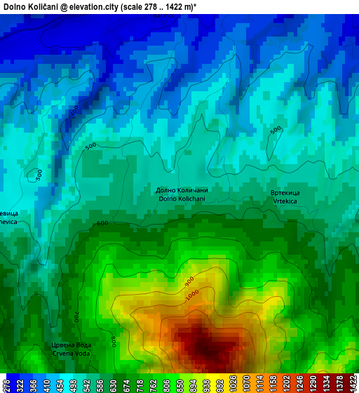 Dolno Količani elevation map