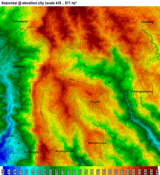 Kebonkai elevation map