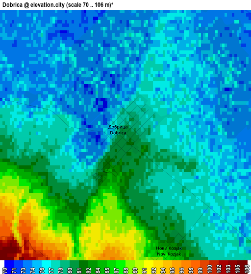 Dobrica elevation map