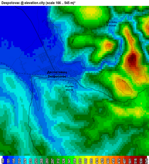 Despotovac elevation map