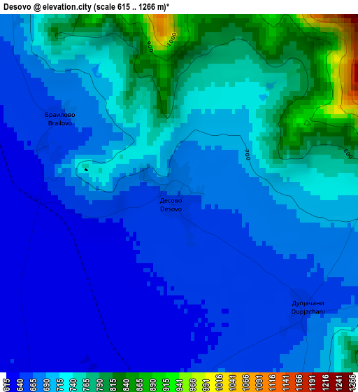 Desovo elevation map