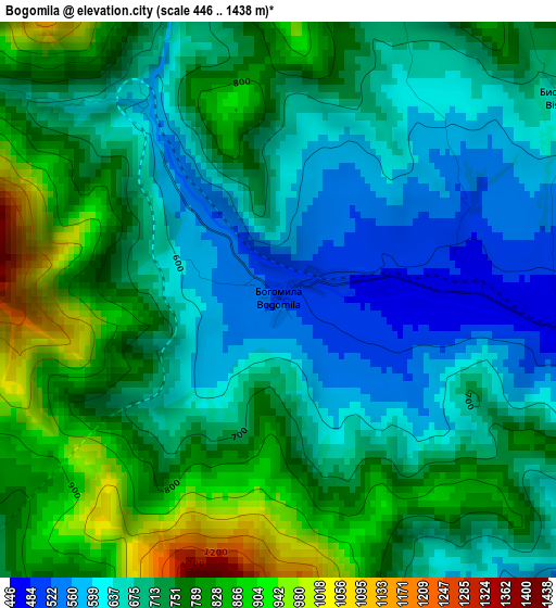 Bogomila elevation map