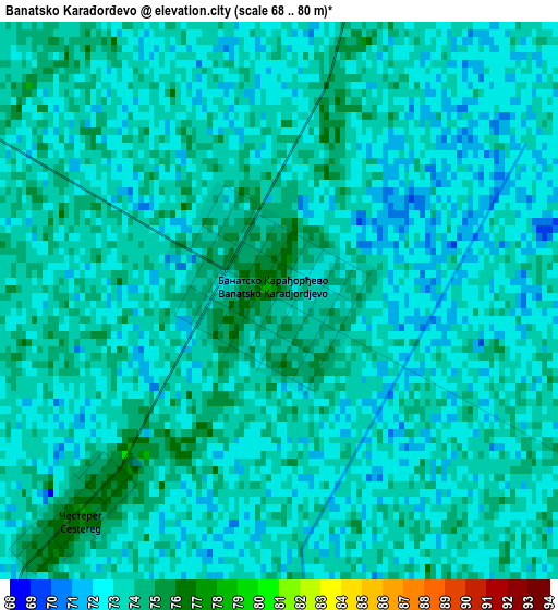 Banatsko Karađorđevo elevation map