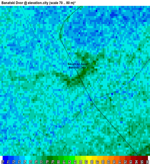 Banatski Dvor elevation map