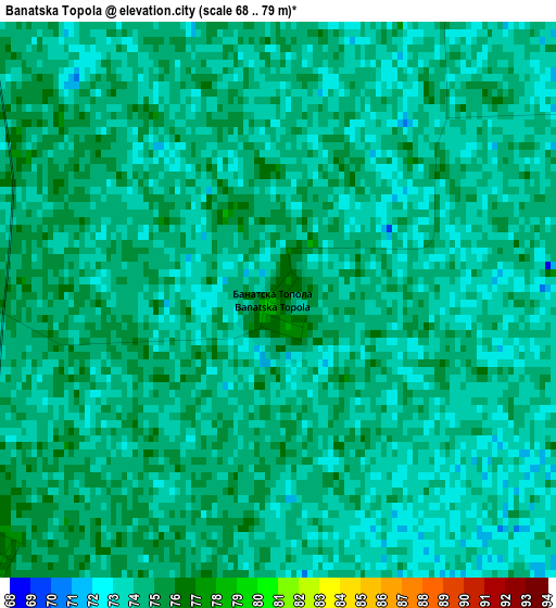 Banatska Topola elevation map