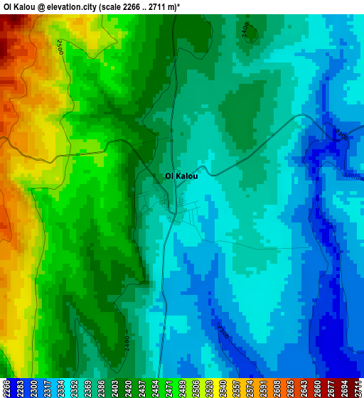 Ol Kalou elevation map