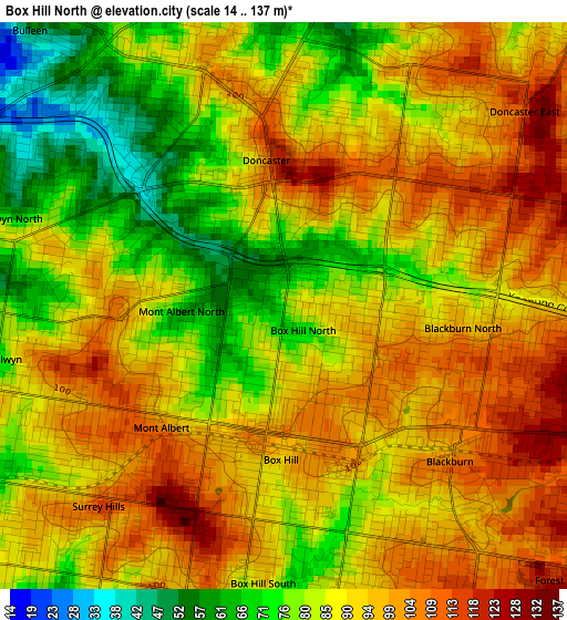 Box Hill North elevation map