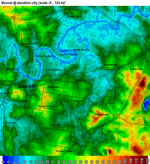 Booval elevation map