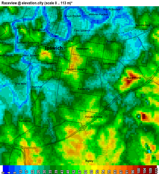 Raceview elevation map