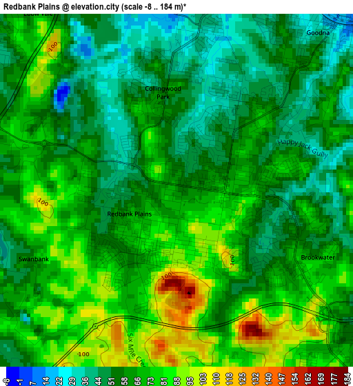 Redbank Plains elevation map