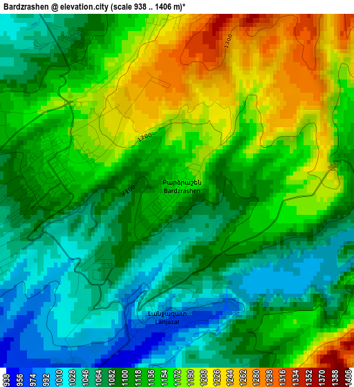 Bardzrashen elevation map