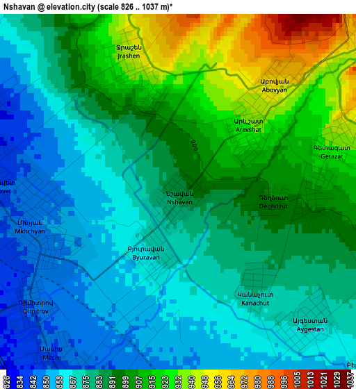 Nshavan elevation map