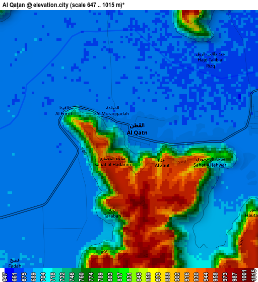 Al Qaţan elevation map