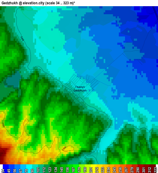 Gedzhukh elevation map