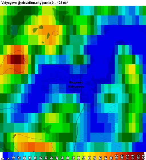 Vidyayevo elevation map