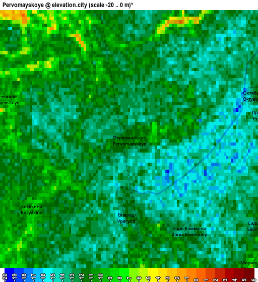 Pervomayskoye elevation map