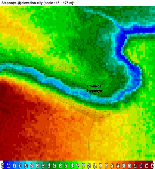 Stepnoye elevation map