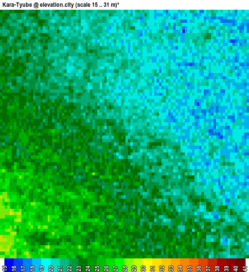 Kara-Tyube elevation map