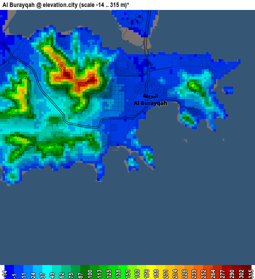 Al Burayqah elevation map