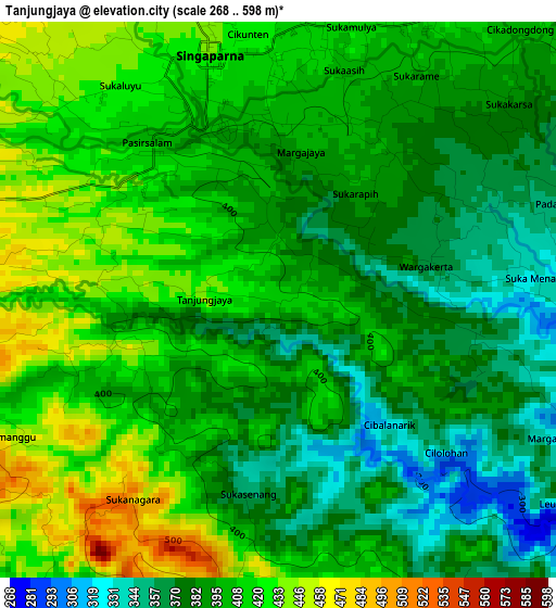 Tanjungjaya elevation map