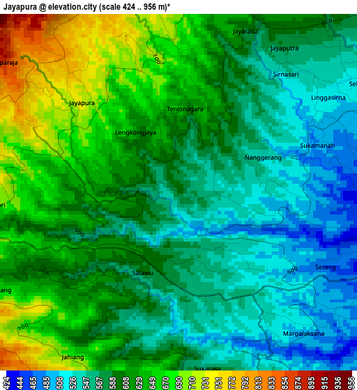 Jayapura elevation map