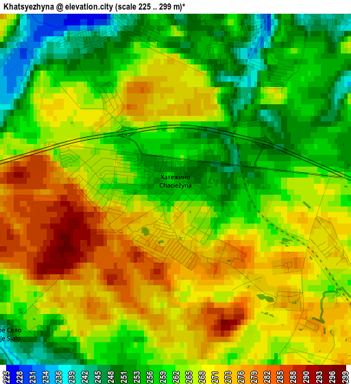 Khatsyezhyna elevation map