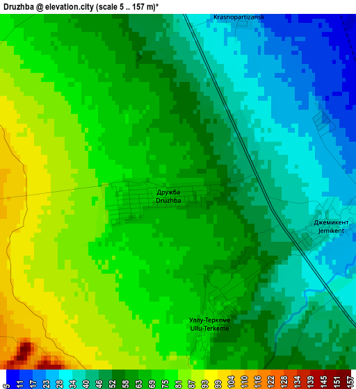 Druzhba elevation map