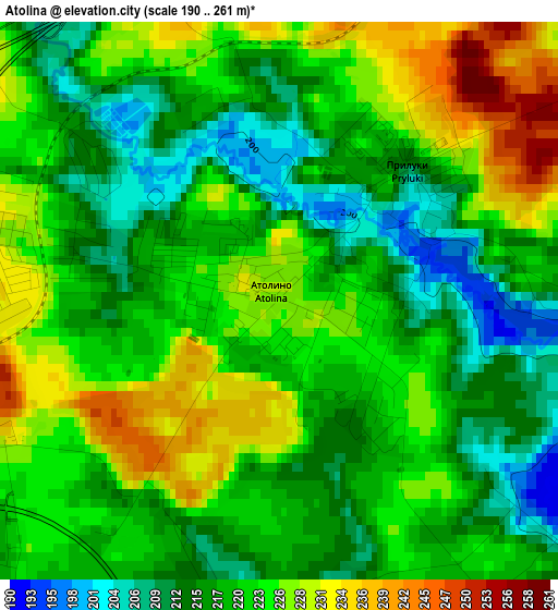 Atolina elevation map