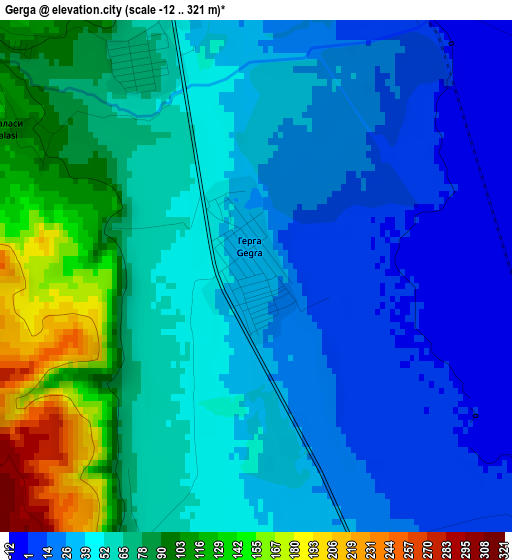 Gerga elevation map