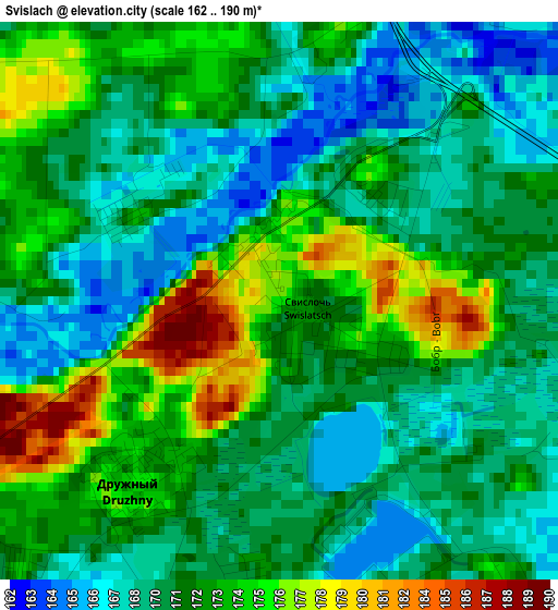 Svislach elevation map