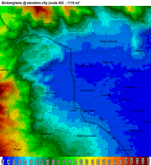 Sindangtamu elevation map