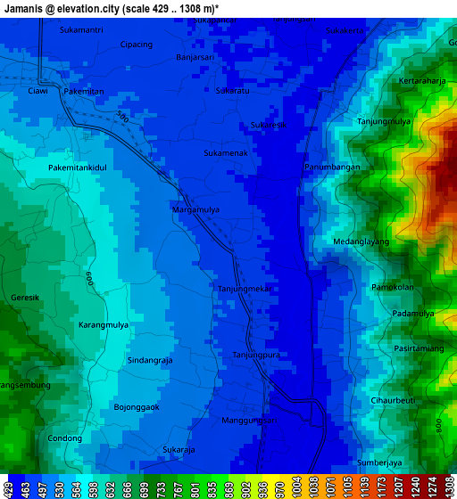 Jamanis elevation map