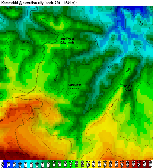 Karamakhi elevation map