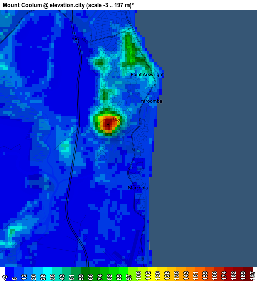 Mount Coolum elevation map