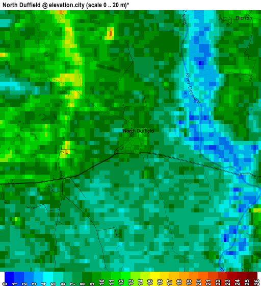 North Duffield elevation map