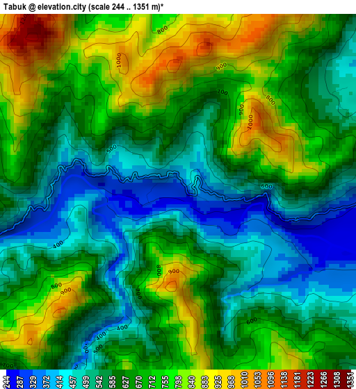 Tabuk elevation map