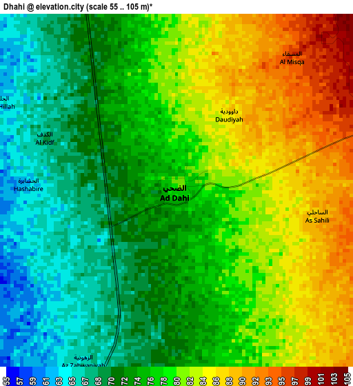 Dhahi elevation map