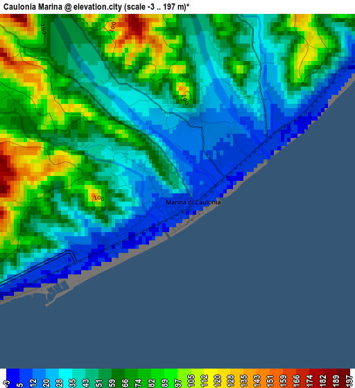 Caulonia Marina elevation map