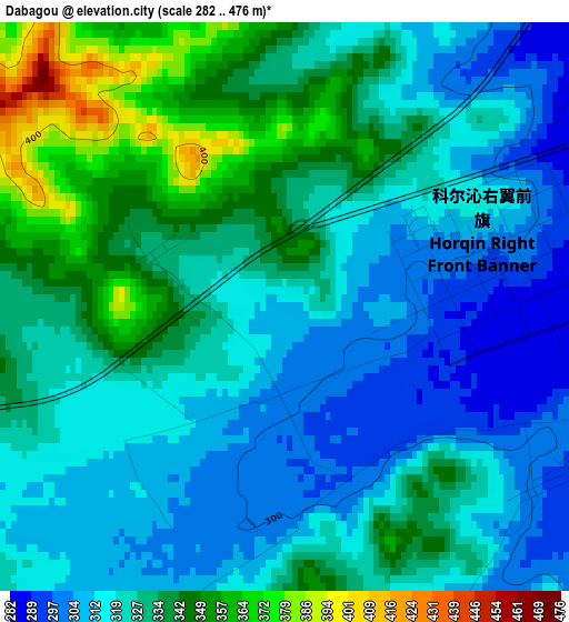 Dabagou elevation map