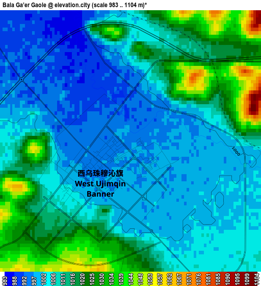 Bala Ga’er Gaole elevation map