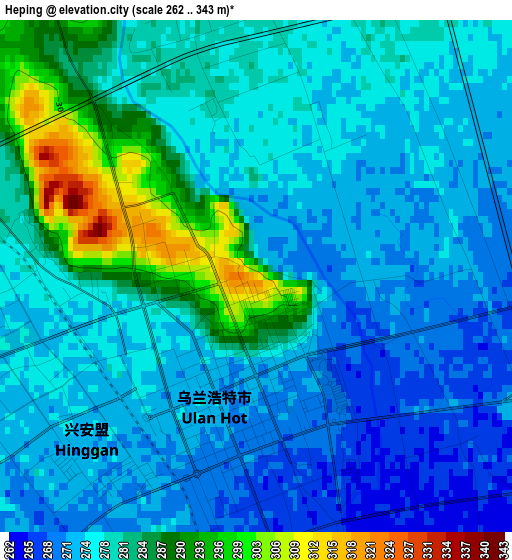 Heping elevation map