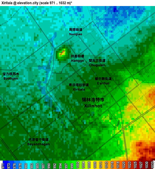 Xiritala elevation map