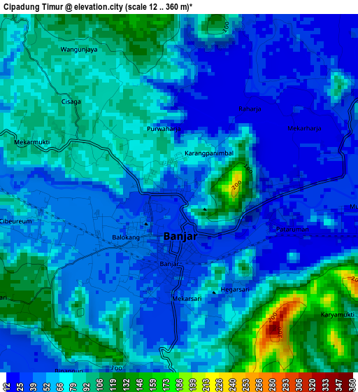 Cipadung Timur elevation map