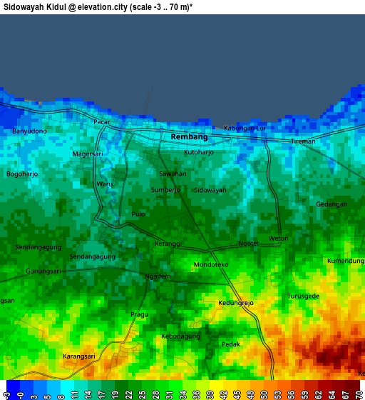 Sidowayah Kidul elevation map